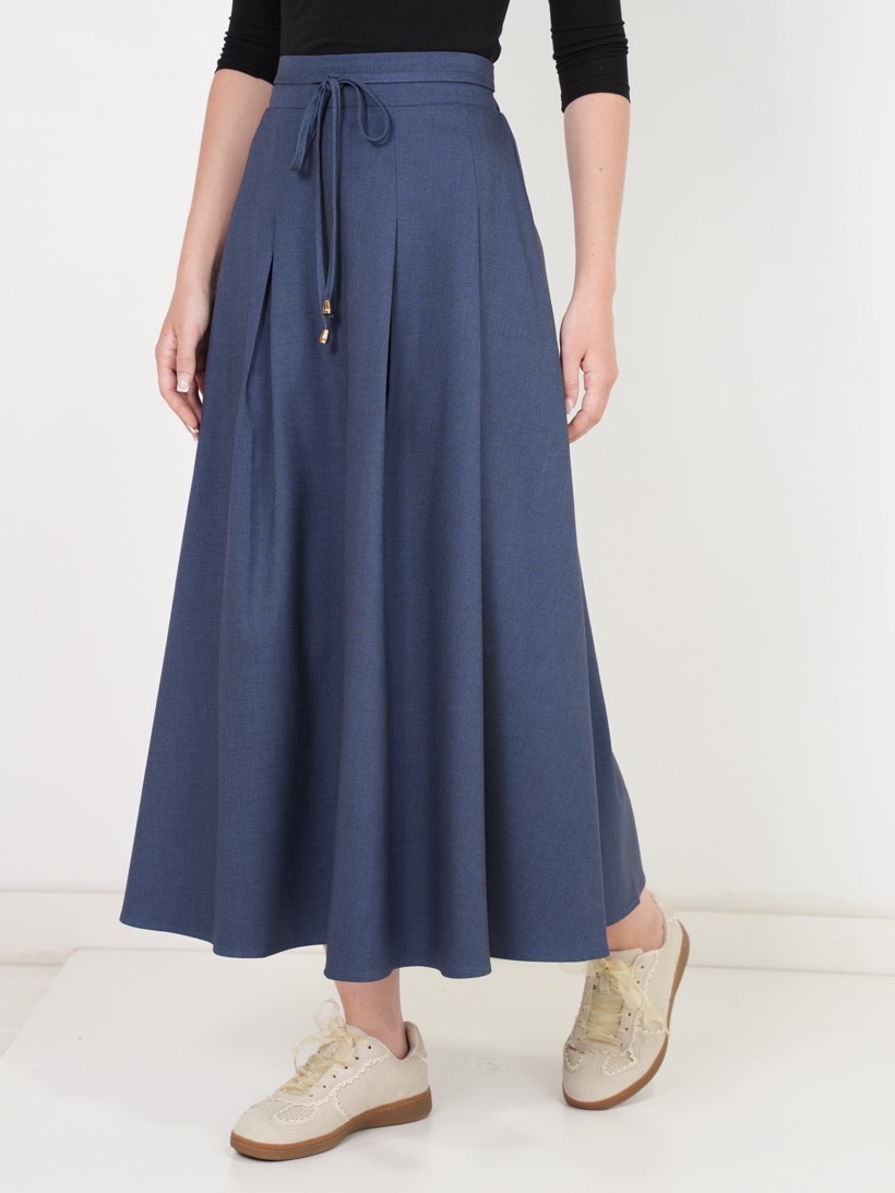 Tie-waist maxi in river blue