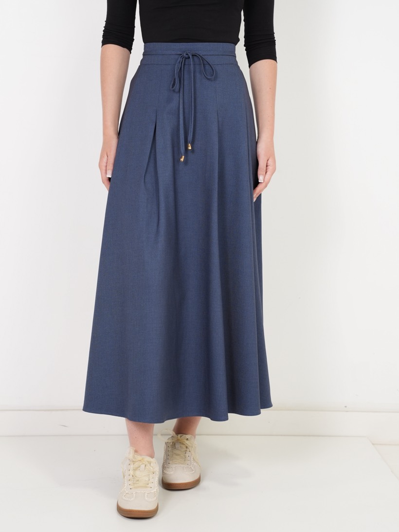 Tie-waist maxi in river blue