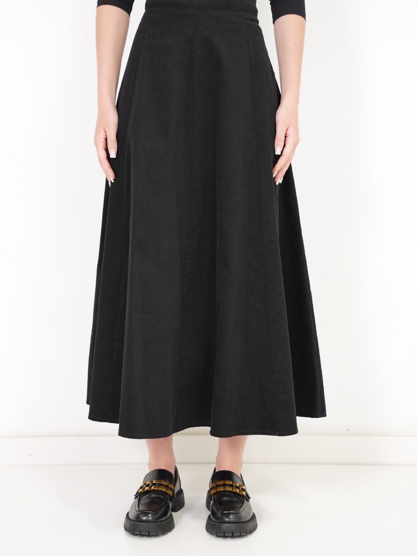 A-line maxi in black denim