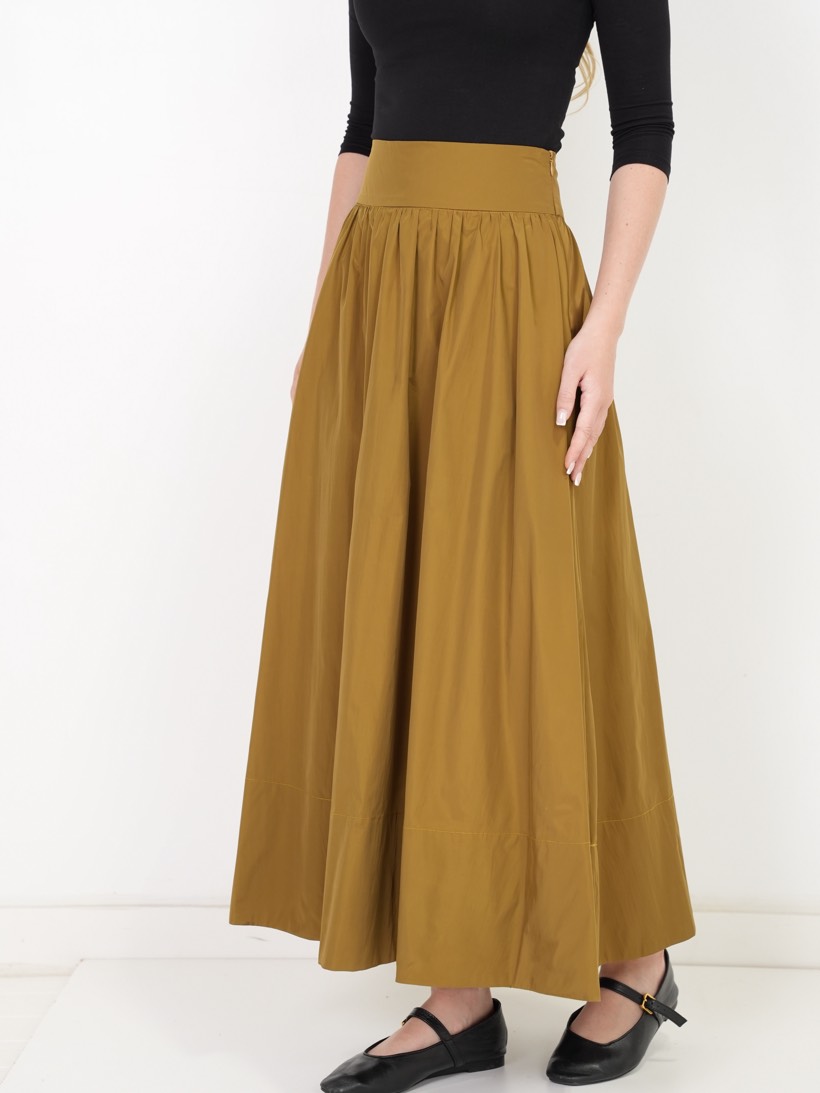 Gathered maxi in ochre