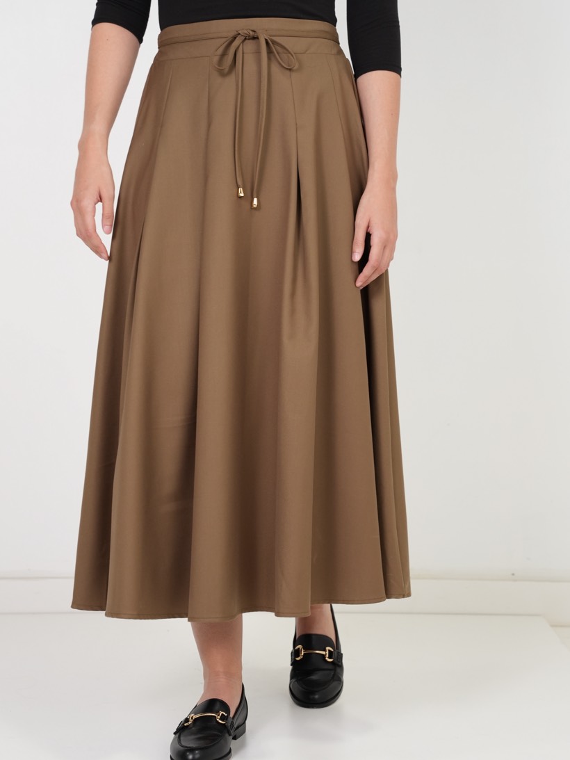 Drawstring maxi in camel