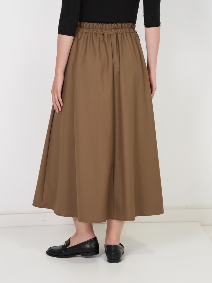 Gathered maxi in camel