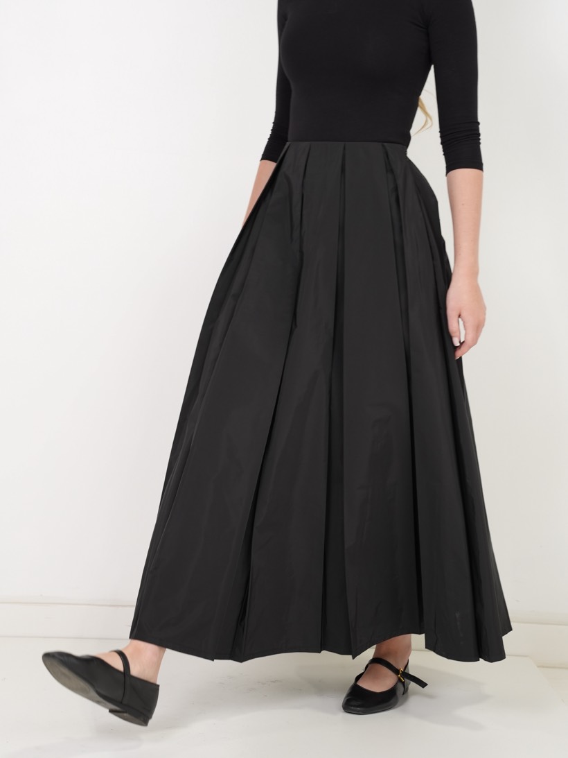 Volume maxi in graphite taffeta