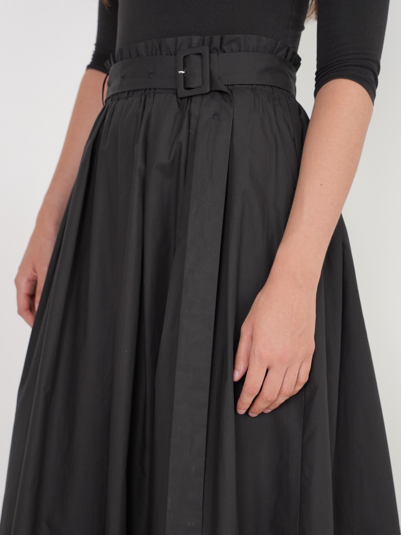 Volume maxi in graphite taffeta