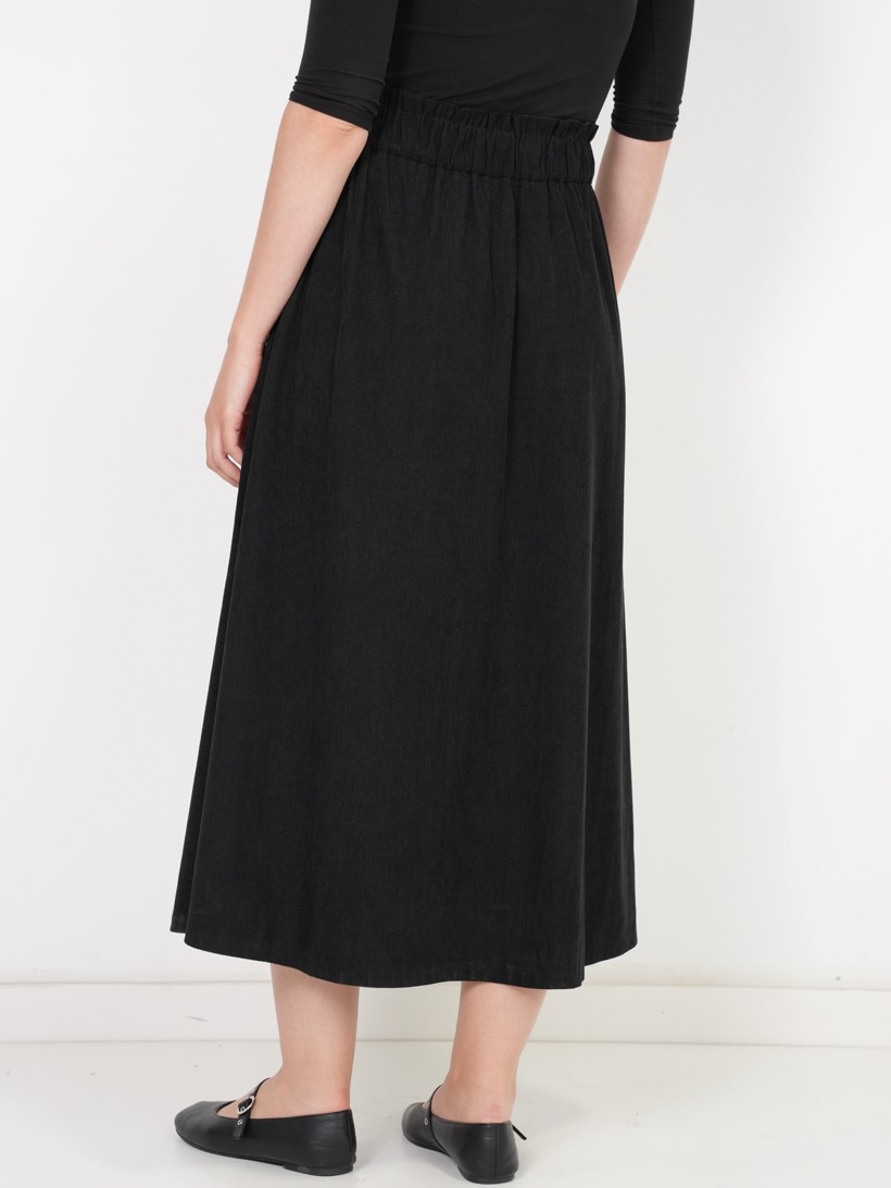 Gathered maxi in black