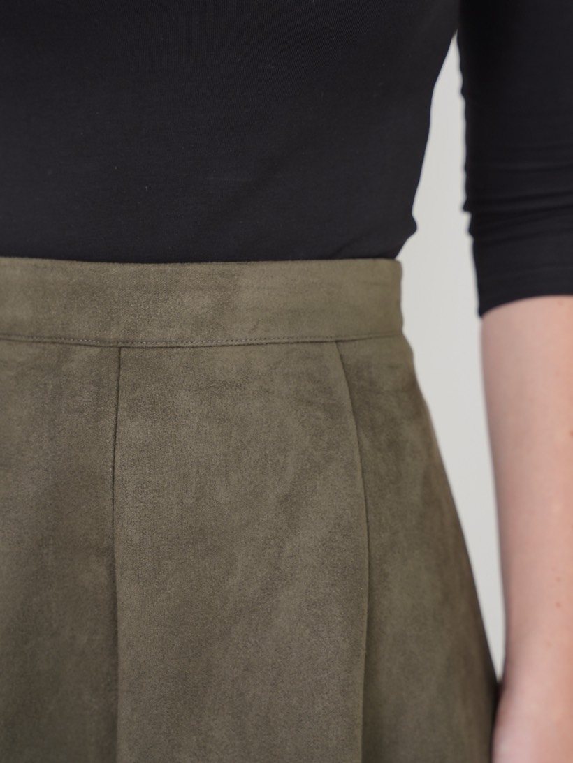 Panel maxi in moss suede
